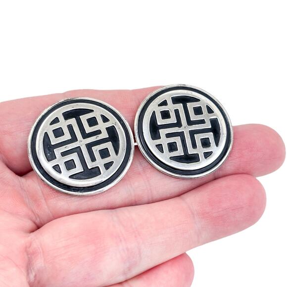 Vintage Sterling Silver 925 Celtic Knot Design Cufflinks - Picture 1 of 8